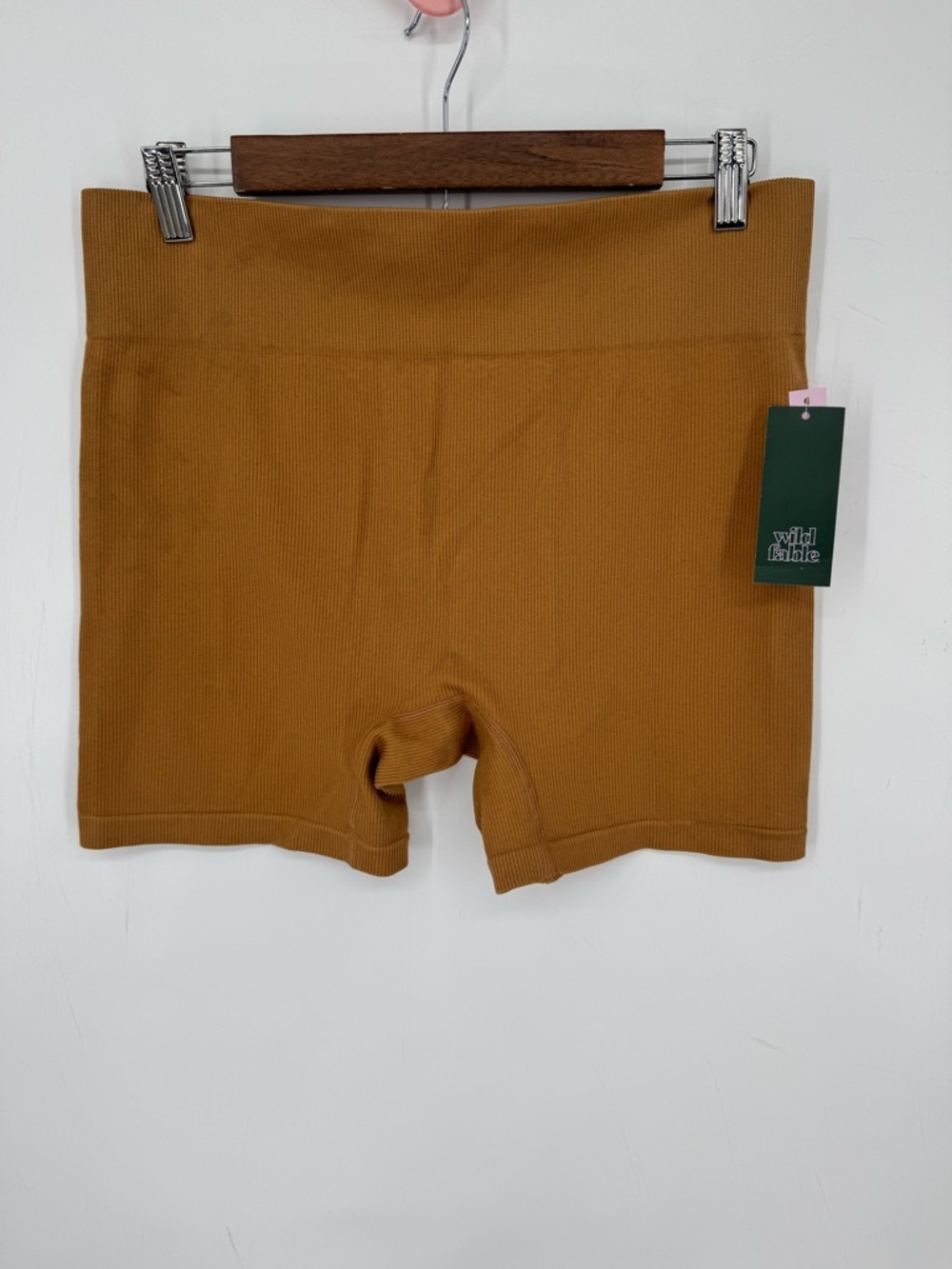 Wild Fable Women's Camel Colored Ribbed Biker Shorts Plus Size XXL